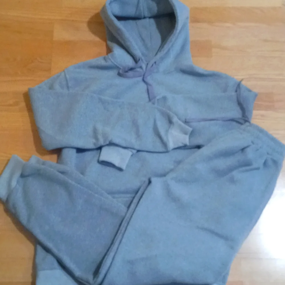 In. 2 Piece Heavy Sweatsuit Joggers/Pullover Hoodie size Small Unisex - Picture 3 of 4